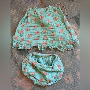 Angel Dear Green and Pink set with ruffles